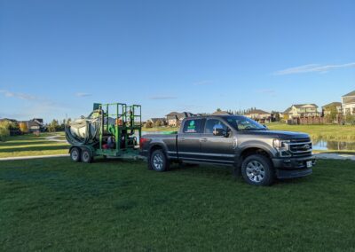 Company truck in park